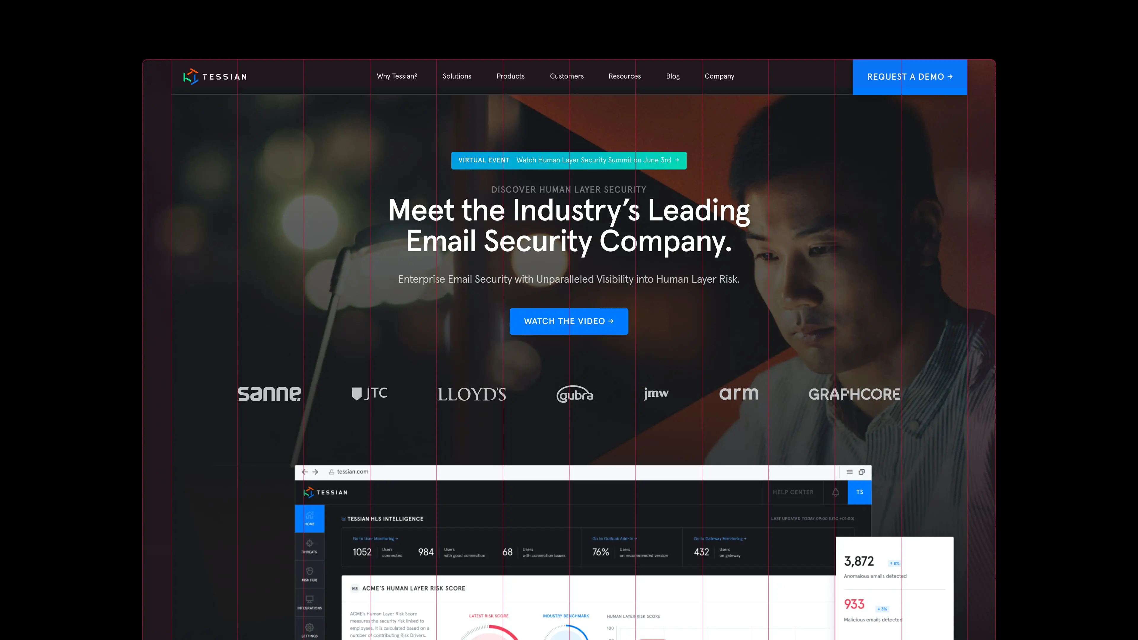Tessian homepage design