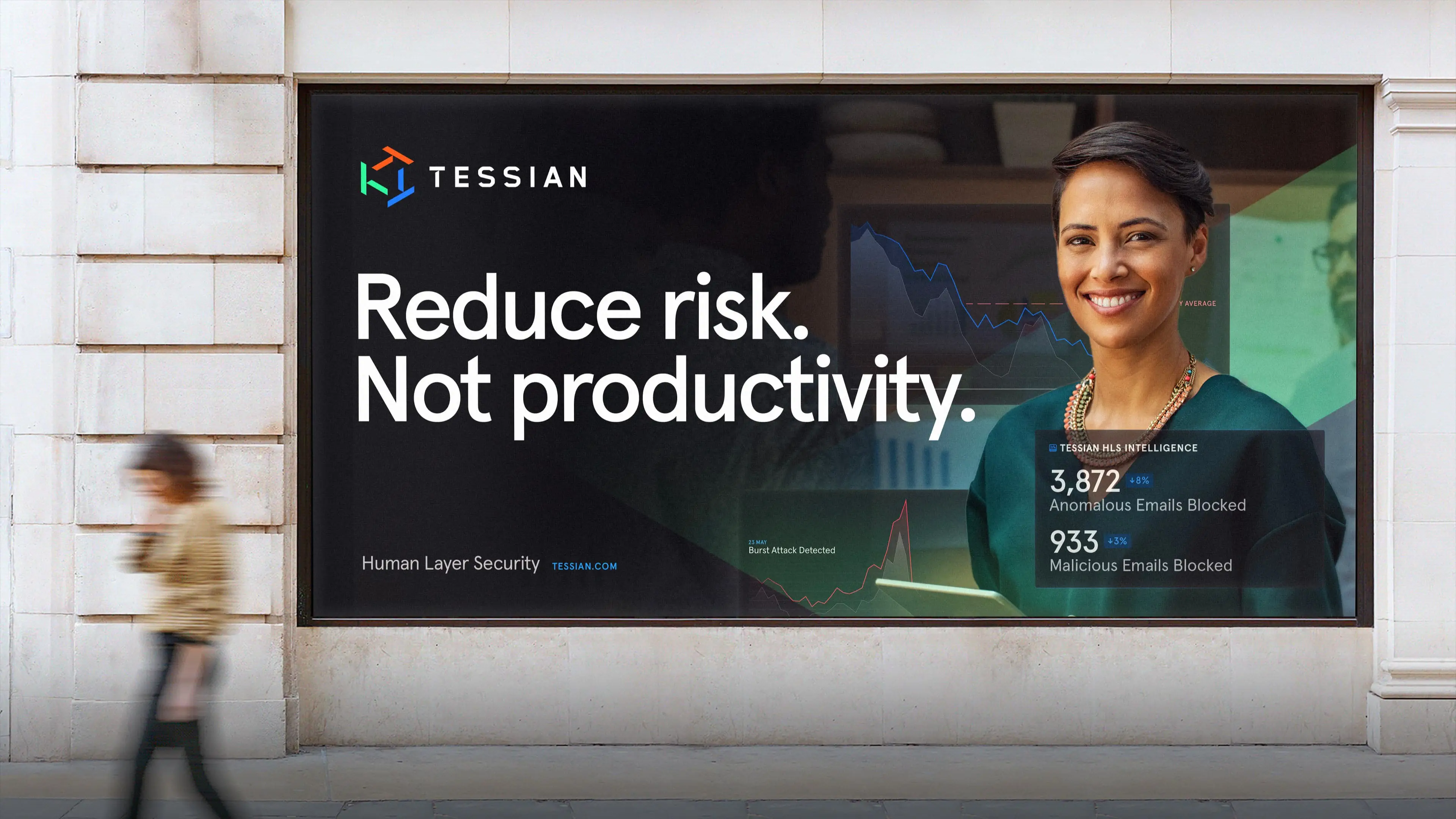 Tessian out-of-home campaign on a city street